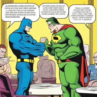 In the comic book, the superheroes dickered with the villain over the terms of surrender.