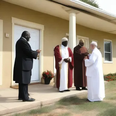 The homeowner invited their religious leader to bless their new home.