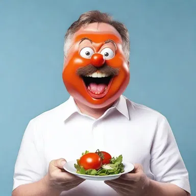 The stand-up comedian playfully asked the audience, 'Why did the tomato turn red? Because it saw the salad dressing and looked unfavorably sour!'