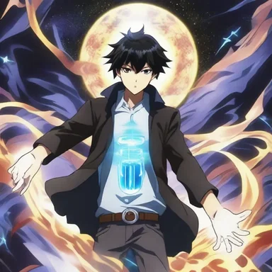 In the anime series, the main character undergoes a transformation through the instilment of a mysterious liquid, gaining supernatural powers.