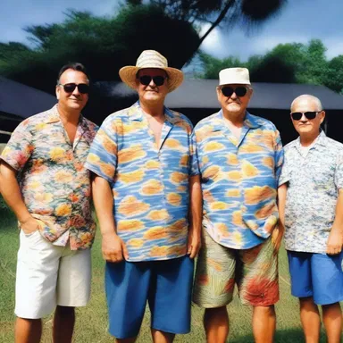 In our family reunion, my uncle wore an obtrusive Hawaiian shirt that could blind an elephant.