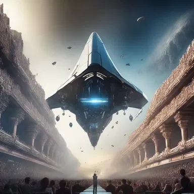 The obtrusive spaceship soared across the screen, capturing the audience's attention with its stunning visuals.