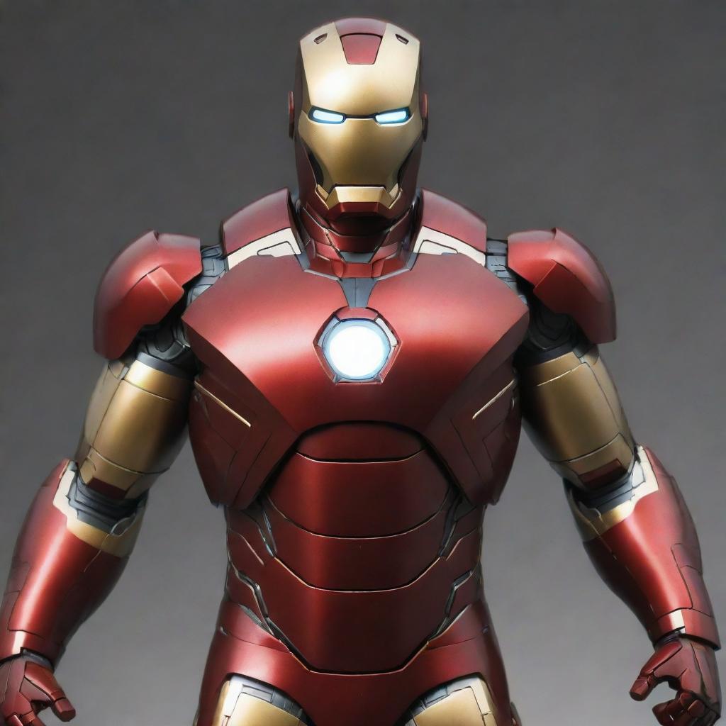 A highly detailed render of Iron Man's suit in 4K resolution.