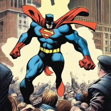 The superhero used his powers to rebut the villain's false claims and defend the innocent civilians.