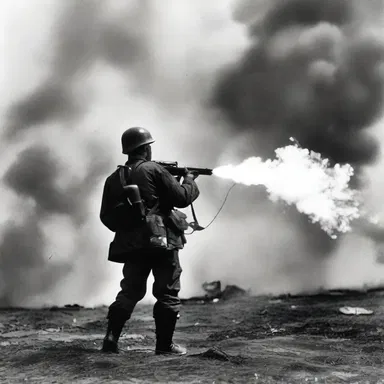 During World War II, the use of combustible gases in flamethrowers became a devastating weapon on the battlefield.