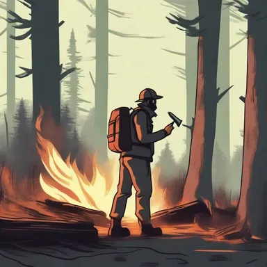 The protagonist used the combustible material in the forest to start a fire and signal for help in the literature novel.