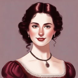 A highly detailed digital art image of a young, twenty-something regency era girl