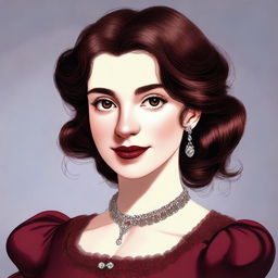 A highly detailed digital art image of a young, twenty-something regency era girl