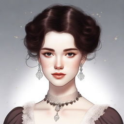 A top-tier digital art image that encapsulates a young woman in her twenties from the regency era