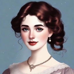 A top-tier digital art image that encapsulates a young woman in her twenties from the regency era