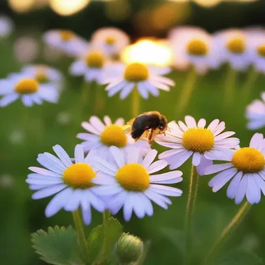 As the sun set on their romantic picnic, they scattered fleabane petals around to keep the fleas away.