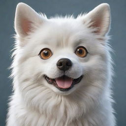 A charming and detailed illustration of a dog in the unique style of Studio Ghibli animation, with expressive eyes and fluffy fur.