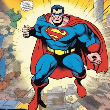 The comic book depicts a superhero with extraordinary powers who battles against the forces of licentiousness.