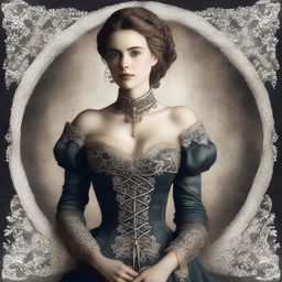 A digital art image featuring a woman in medieval attire