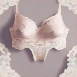 A high-quality digital art of an elegant and tasteful lingerie set