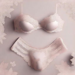 A high-quality digital art of an elegant and tasteful lingerie set