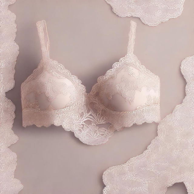 A high-quality digital art of an elegant and tasteful lingerie set