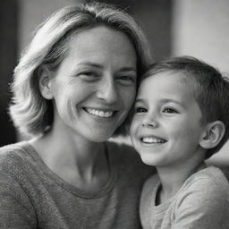 A heartwarming portrait of a woman with her young nephew. They are caught in a candid moment of joy and warmth, their smiles reflecting their strong familial bond.