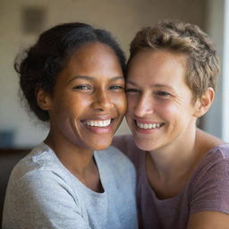 A heartwarming portrait of a woman with her young nephew. They are caught in a candid moment of joy and warmth, their smiles reflecting their strong familial bond.