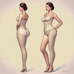 An image featuring a woman in a girdle, depicted in high-quality digital art