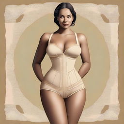 An image featuring a woman in a girdle, depicted in high-quality digital art