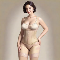 An image featuring a woman in a girdle, depicted in high-quality digital art