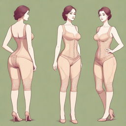 An image featuring a woman in a girdle, depicted in high-quality digital art