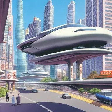 In the futuristic city of Neo-Tokyo, the hovercars glided effortlessly along the cantilevered highways.