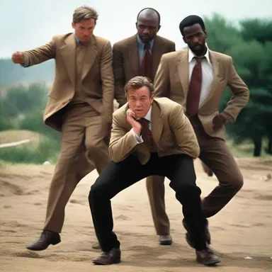 The director chose to cantilever the camera above the actors for a unique and dynamic shot.