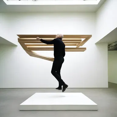 The artist created a sculpture that seemed to defy gravity, with a cantilevered structure that balanced precariously.
