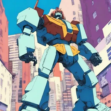In the anime series, the giant robot's arm can cantilever out to reach its enemies with a powerful punch.
