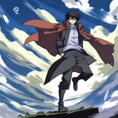 The character in the anime can cantilever himself across large gaps using his supernatural abilities.