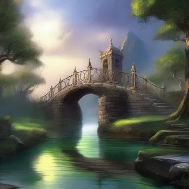 In the magical world of the fantasy novel, the enchanted bridge cantilevers itself when someone approaches.