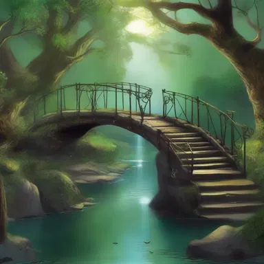 In the magical world of the fantasy novel, the enchanted bridge cantilevers itself when someone approaches.
