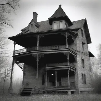 The haunted house had a cantilevered balcony that creaked eerily whenever someone walked on it.