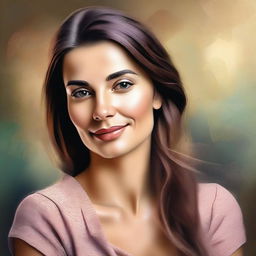 An artistic portrait of Ana Bozovic, rendered in high quality digital art