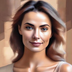 An artistic portrait of Ana Bozovic, rendered in high quality digital art