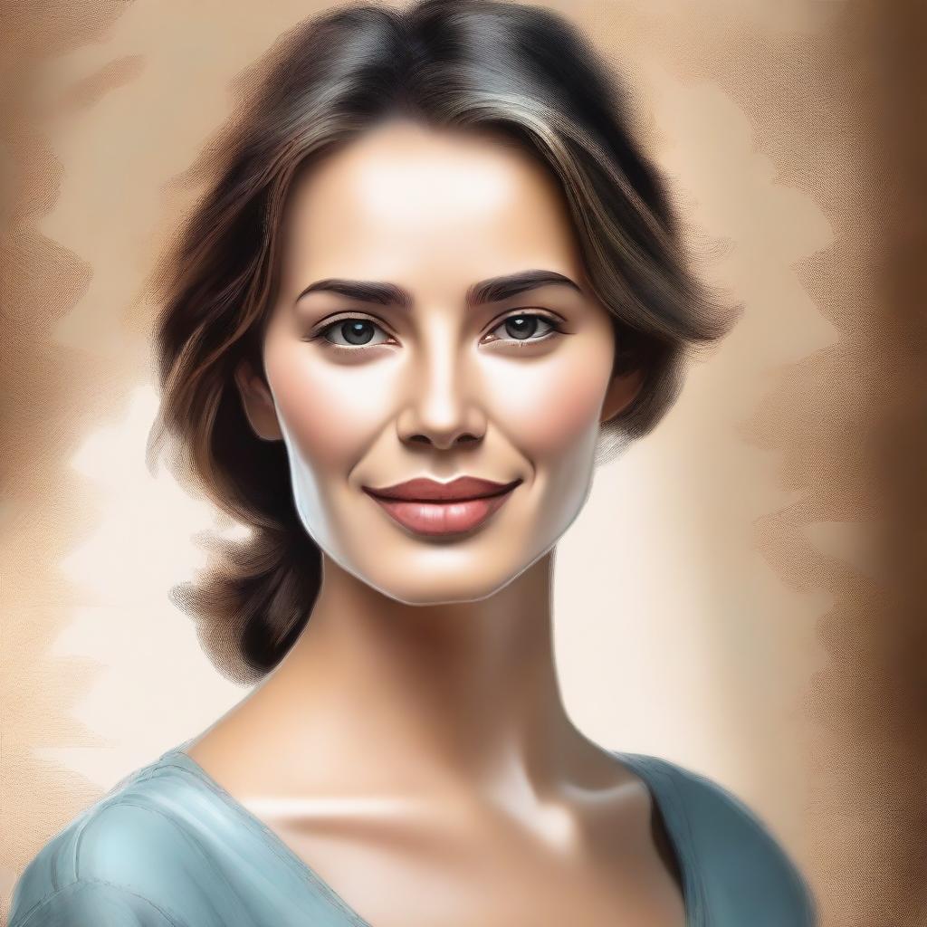 An artistic portrait of Ana Bozovic, rendered in high quality digital art