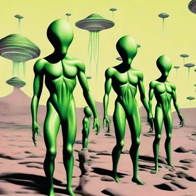 The alien invaders had a mobbish appearance, with a collective mind and uniform movements.