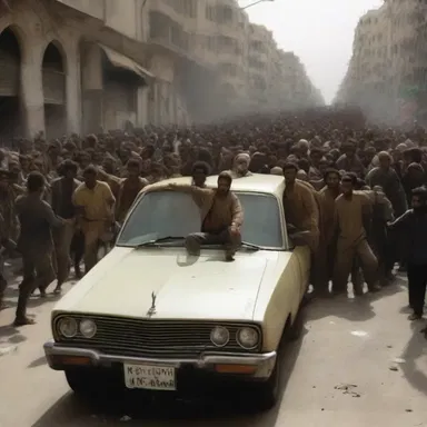 In the dystopian film, the oppressed citizens rebelled against the mobbish regime ruling the city.
