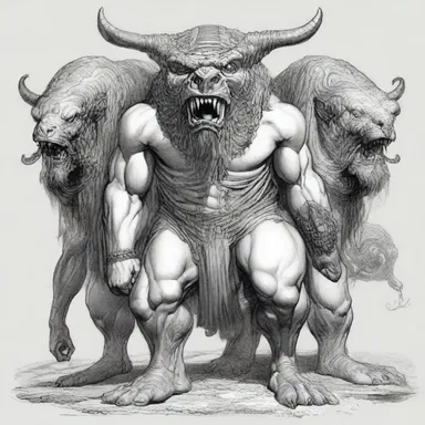 The mythological creature was described as a mobbish being, with multiple heads and a destructive nature.