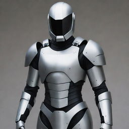 A futuristic suit of armor, fashioned with elements reminiscent of a Nokia mobile phone, showcasing its robustness and durability.