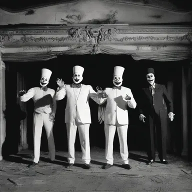 The horror movie includes a scene where the main characters stumble upon an abandoned theater haunted by the spirits of minstrel show performers.