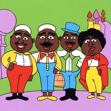 The cartoon episode features a humorous parody of a minstrel show, using animated characters to portray the performers.