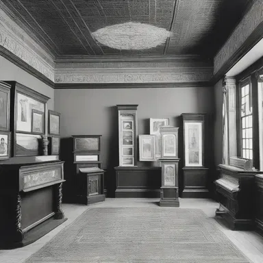 The museum exhibit explores the influence of minstrel shows on architecture and interior design during the early 20th century.
