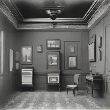 The museum exhibit explores the influence of minstrel shows on architecture and interior design during the early 20th century.