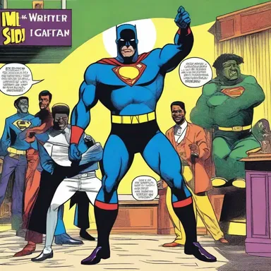 The comic book series includes a storyline where the superheroes attend a minstrel show to solve a mystery.