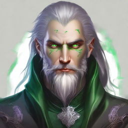 A high-quality digital art portrait of a 25-year-old brutal Dampir Warlock