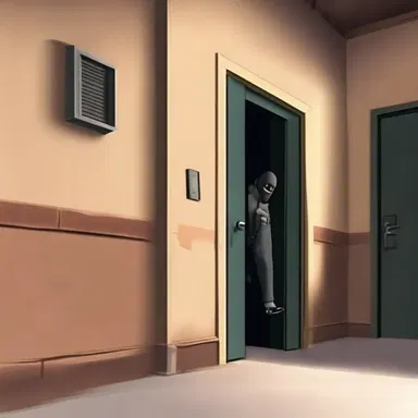 The spy used the backdoor to enter the building undetected and complete the mission.