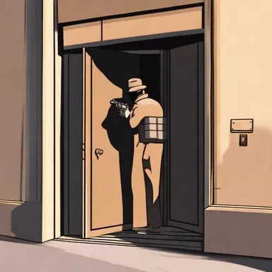 The spy used the backdoor to enter the building undetected and complete the mission.